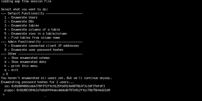 enumerating user password hashes
